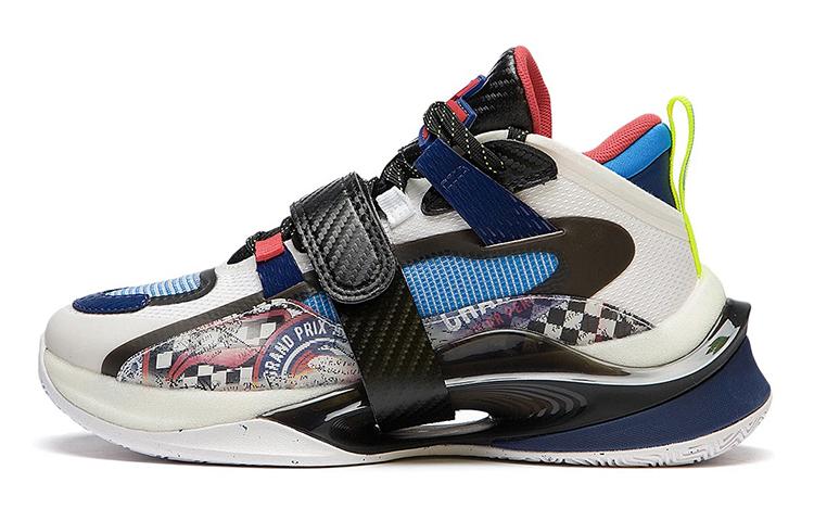 Li Ning YOUNG Premium 2.5 Low top Children's Basketball Shoes Black White Blue YKBS048-1