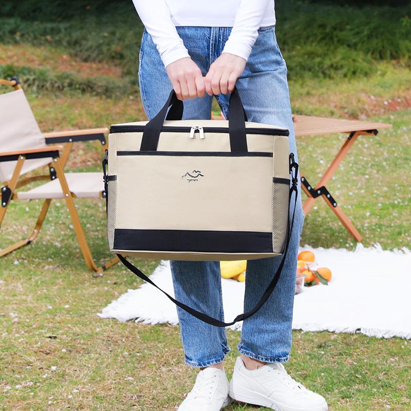 1Pc Large-Capacity Square Ice Packs Minimalist Insulated Lunch Box Bag Crossbody Fresh-Keeping Picnic Bag For Outdoor Use