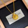 Gold North Star Compass Pendant Necklace - Luxury Round Totem Disc with Clavicle Chain for Women