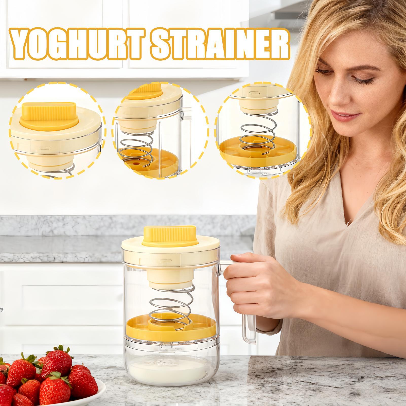Reusable Greek Yogurt Strainer With Lid, Whey Separator For Thick Creamy Cheese Making Filter жёлтый