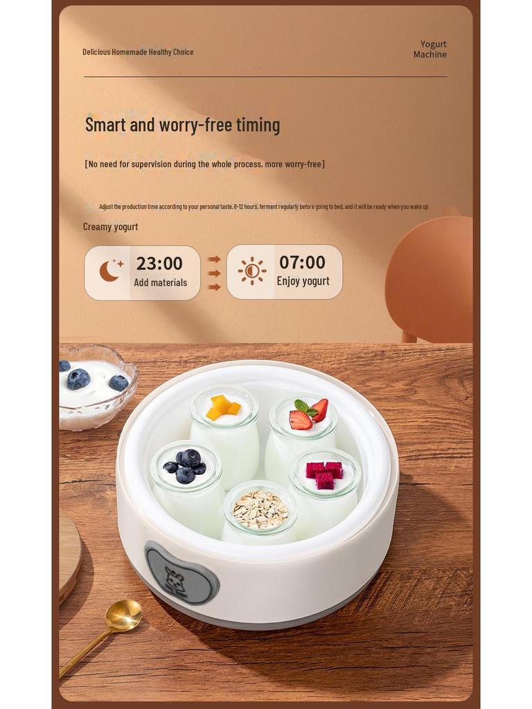 Automatic Cross-Border Home Yogurt Maker - Intelligent 304 Stainless Steel Machine with Cup Divider