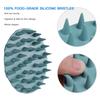 INNERNEED Shampoo Brush Set of Silicone with 46 Long Scalp Cleansing Scalp Massage Brush for Wet and Dry Scalp Brush for Hair Brush with Unisex Green