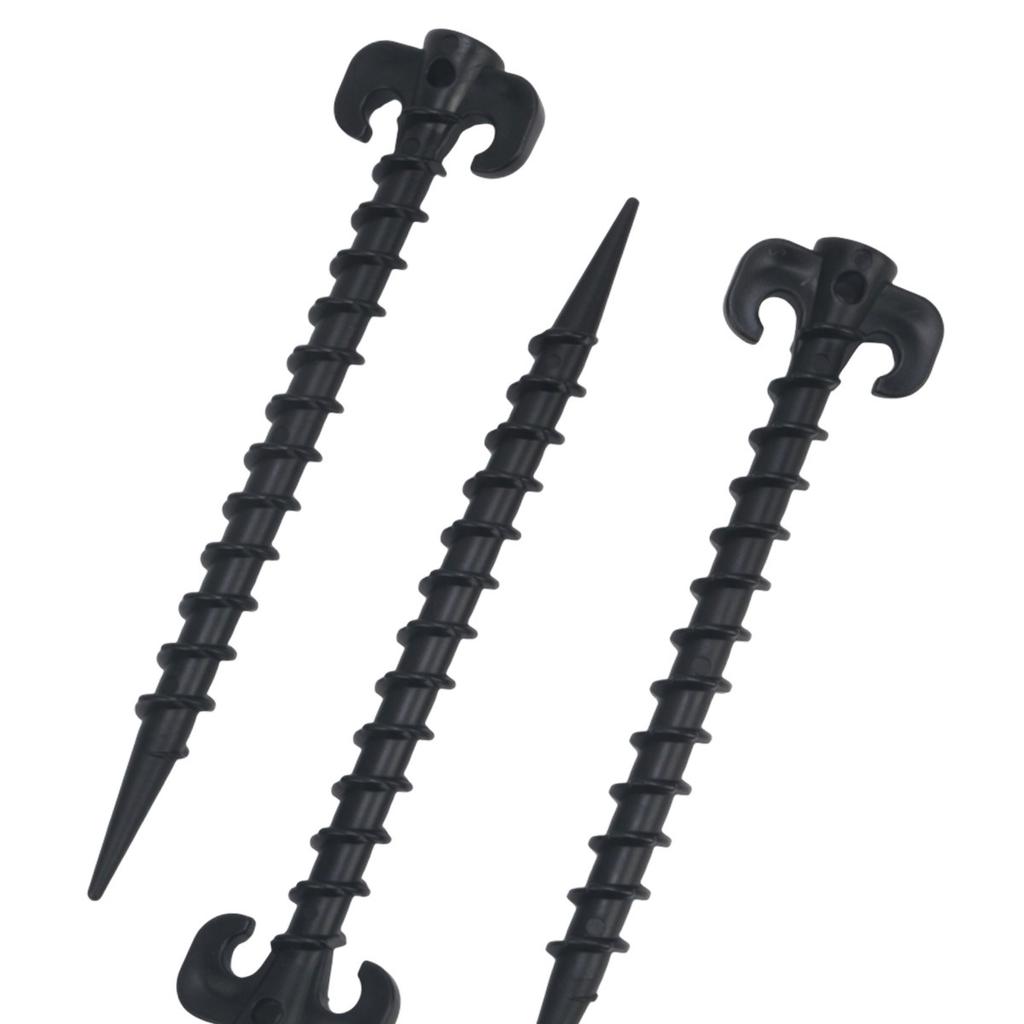 3Pcs Plastic Threaded Ram Horn Ground Pegs Outdoor Tent Pegs Picnic Canopy Ground Pegs Spiral