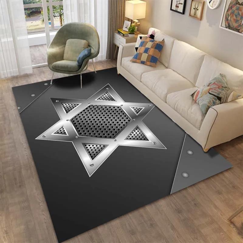 Alfombrillas de Suelo con Patrón de Estrella Hexagonal Decoración de Puerta Alfombrillas de Suelo para Sala de Estar del Hogar