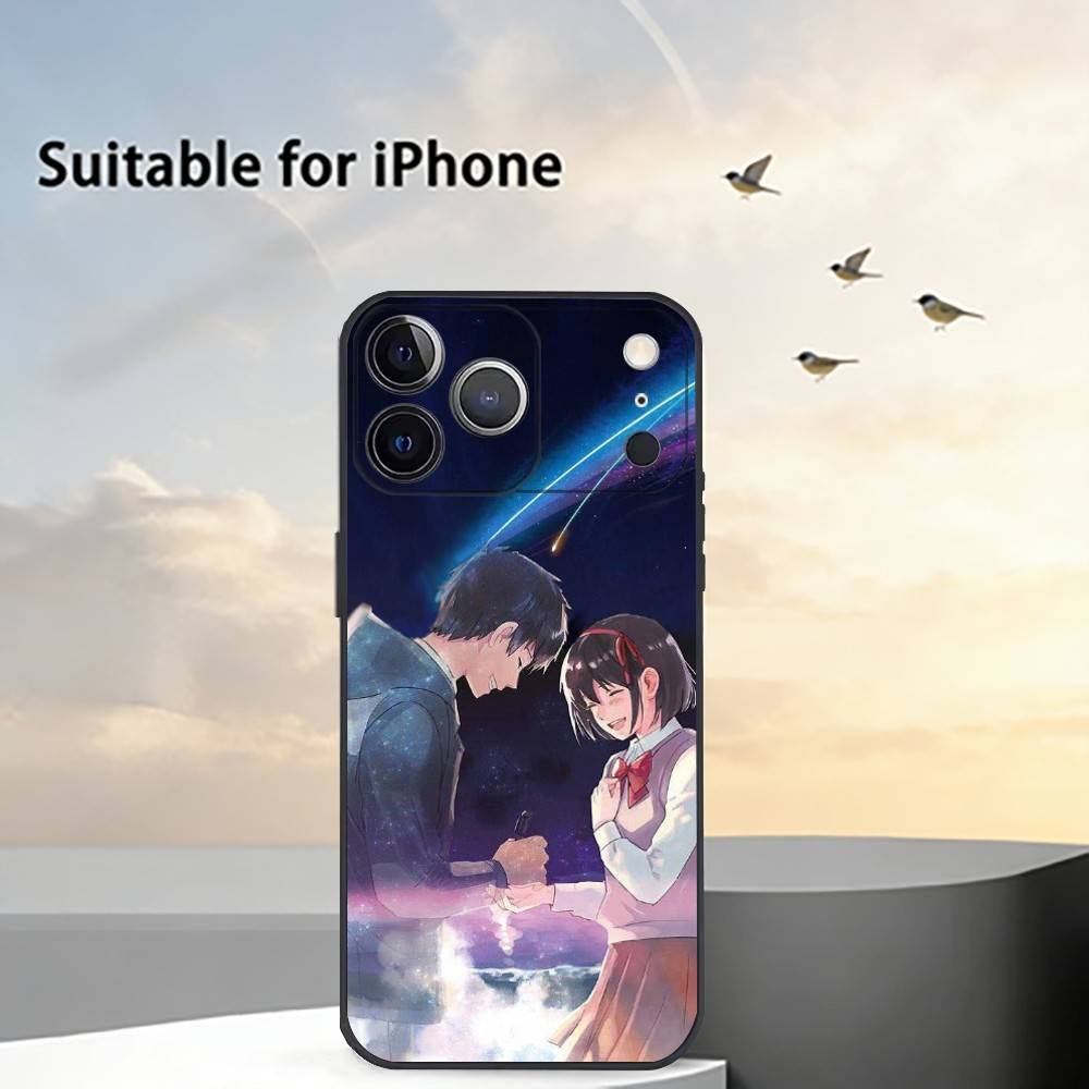 Anima F-Film Your Name Phone Case For iPhone 17, 16,15,14,13,12,11 Plus,Pro Max, Others Soft Black Cover