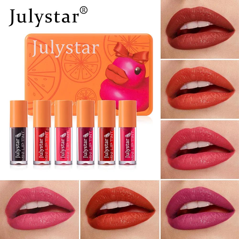 6 Color/Sets Velvet Liquid Lipstick Lip Tint Glaze,Plumps/Nourishes Lips,Non-Sticky Nourishing Lipsticks Lip Gloss Skin Care