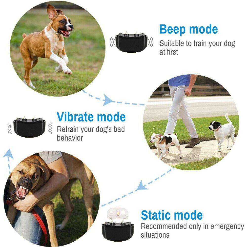 Black Pet Dog Training Collar Rechargeable Remote Control Waterproof 330 Yards