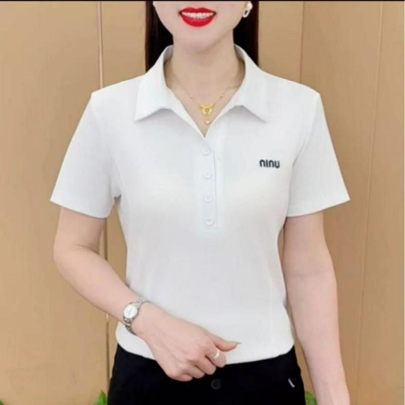 

YYFS женские модные повседневные летние и весенние однотонные рубашки-поло с коротким рукавом и принтом, блузки и рубашки M