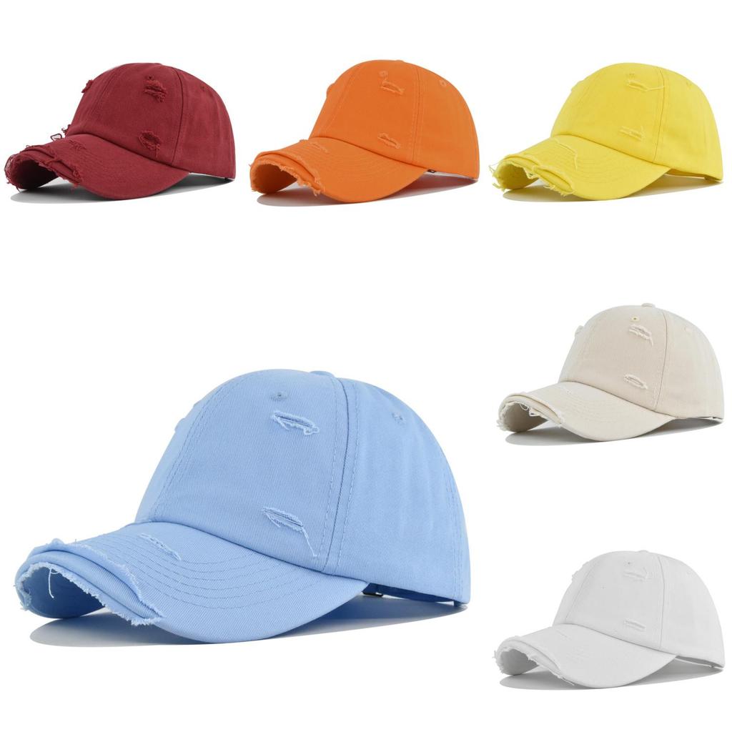 Vintage Washed Distressed Baseball Cap Adjustable Sun Hat For Couples Cl751-1 Black