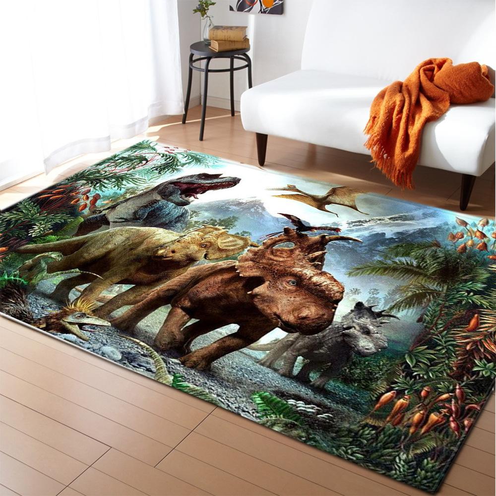 Pastoral Blume Hirsch Teppich Wohnzimmerbereichsteppich Ozean Fisch Delfin Schlafzimmerteppich Memory-Schaum Bachdruck Küchenteppich Fußmatte