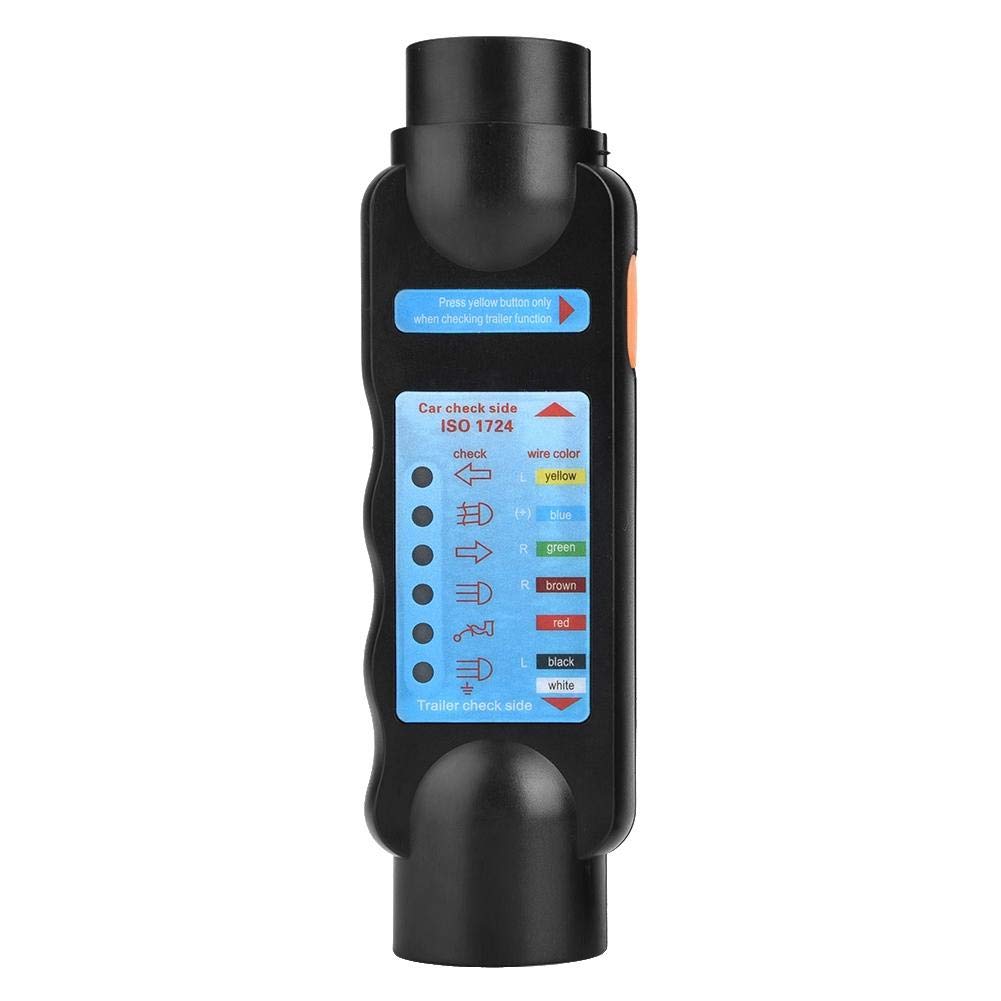 Trailer Light Tester Plug,12V 7Pin/13Pin Trailer Socket Tester, Towing Light Wiring Cable Circuit Plug Socket Tester Diagnostic Tool for Auto