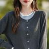 Women's Cashmere Cardigan Qinghe Cashmere 50% Wool 50% Silk Women's Autumn and Winter Cashmere Cardigan Soft and Warm