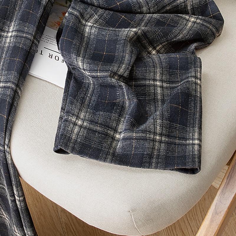 Sibaishe Women's Plaid Elastic Waist Drawstring Casual Pants