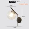 Nordic Glass Wall Lamp Bedroom Bedside Living Room Corridor Light Modern Lighting Fixtures