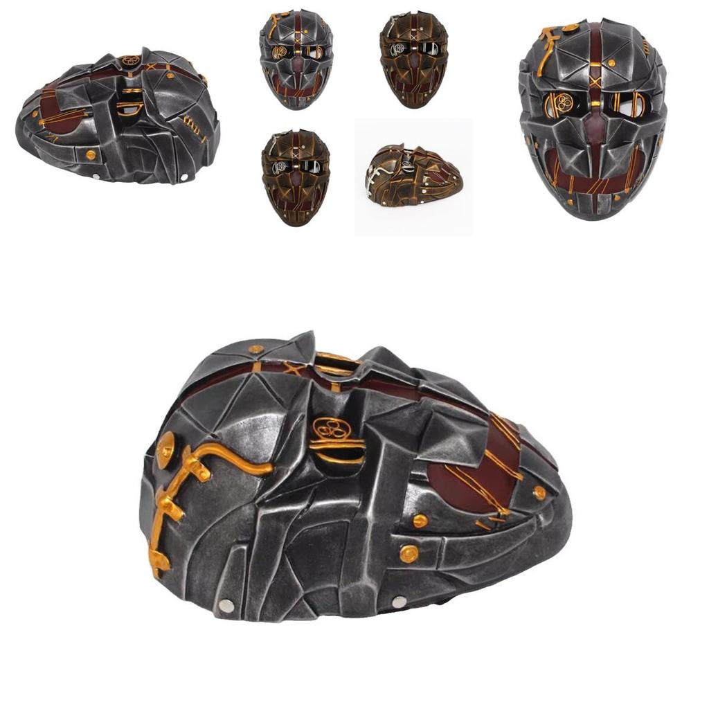 Masque de Corvo Attano de Dishonored Pour Jeu de Rôle Halloween Noël Accessoire de Costume Résine Styles Argent et Cuivre