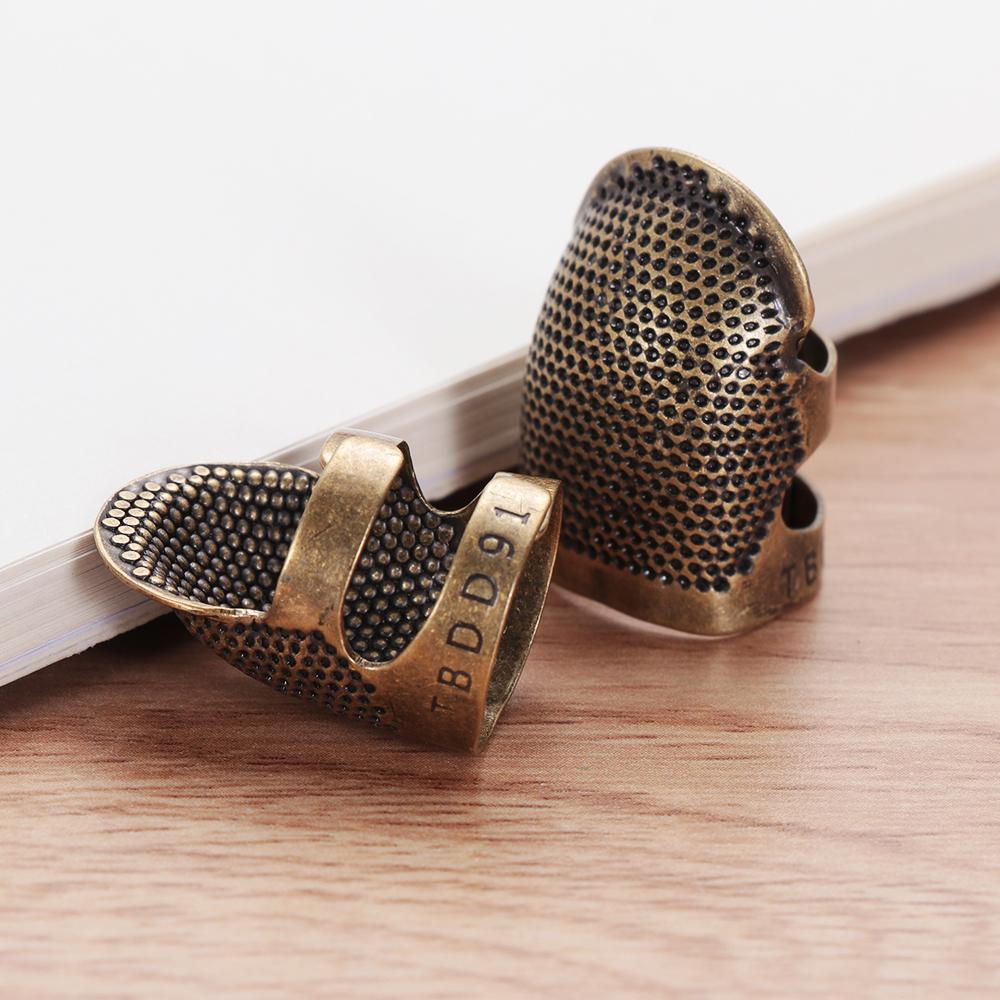 1pc Vintage Gold Finger Protector Needle Thimble Antique Ring Handworking Metal Stitching Tools DIY Crafts Sewing Accessories