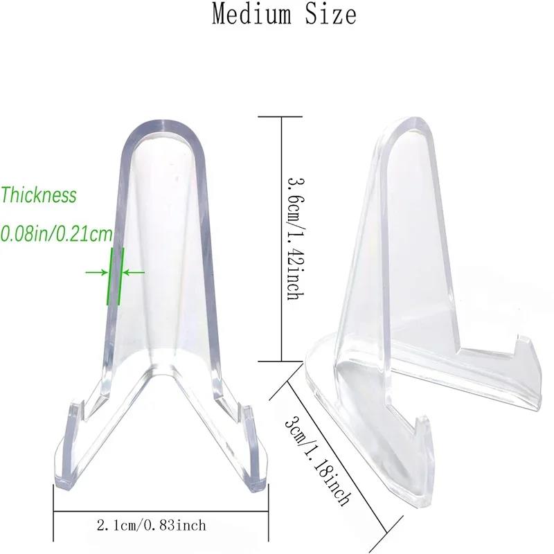 10pcs Clear Acrylic Coin Display Stand Holders Easel Card Commemorative Challenge Capsule Medal Support Racks Home Storage Rack
