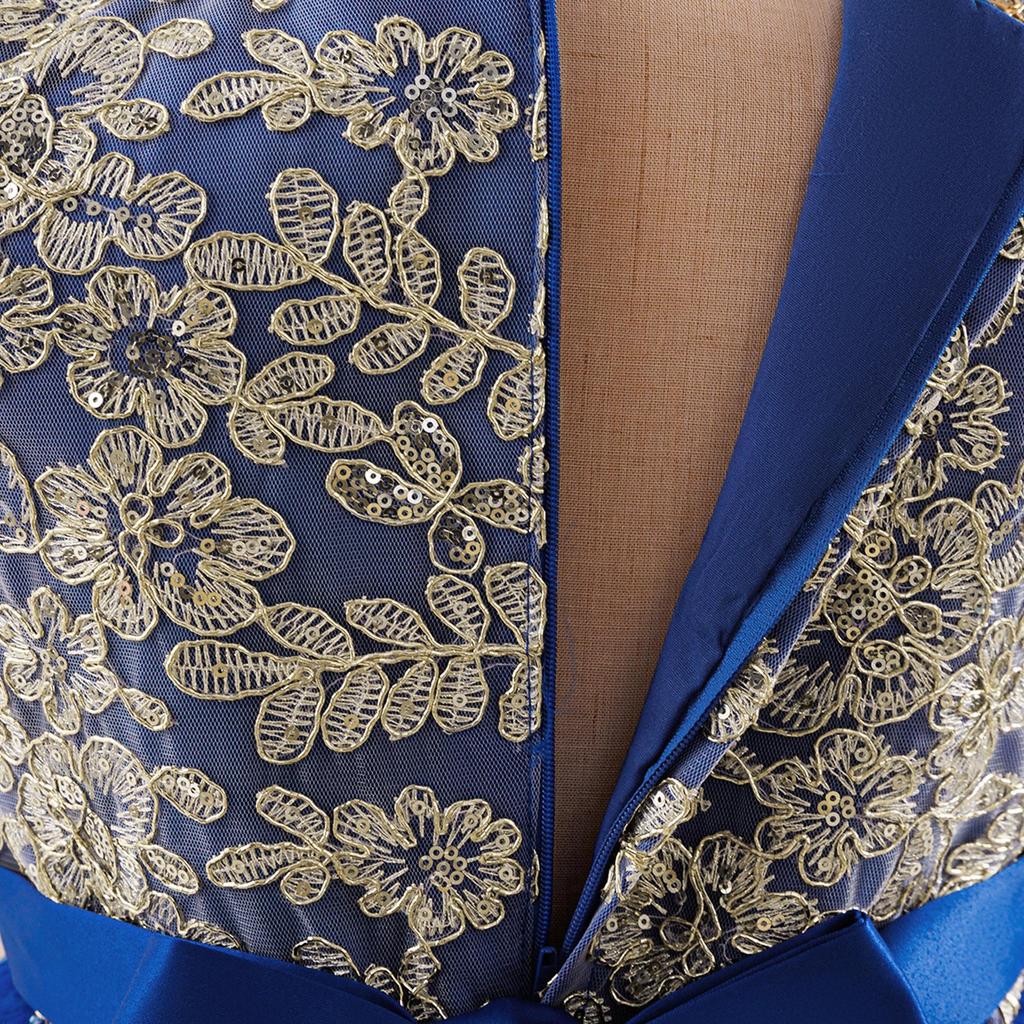 2025 Girls' Rhinestone Princess Dress with Puff Sleeves and Mesh Skirt for Holiday Performance