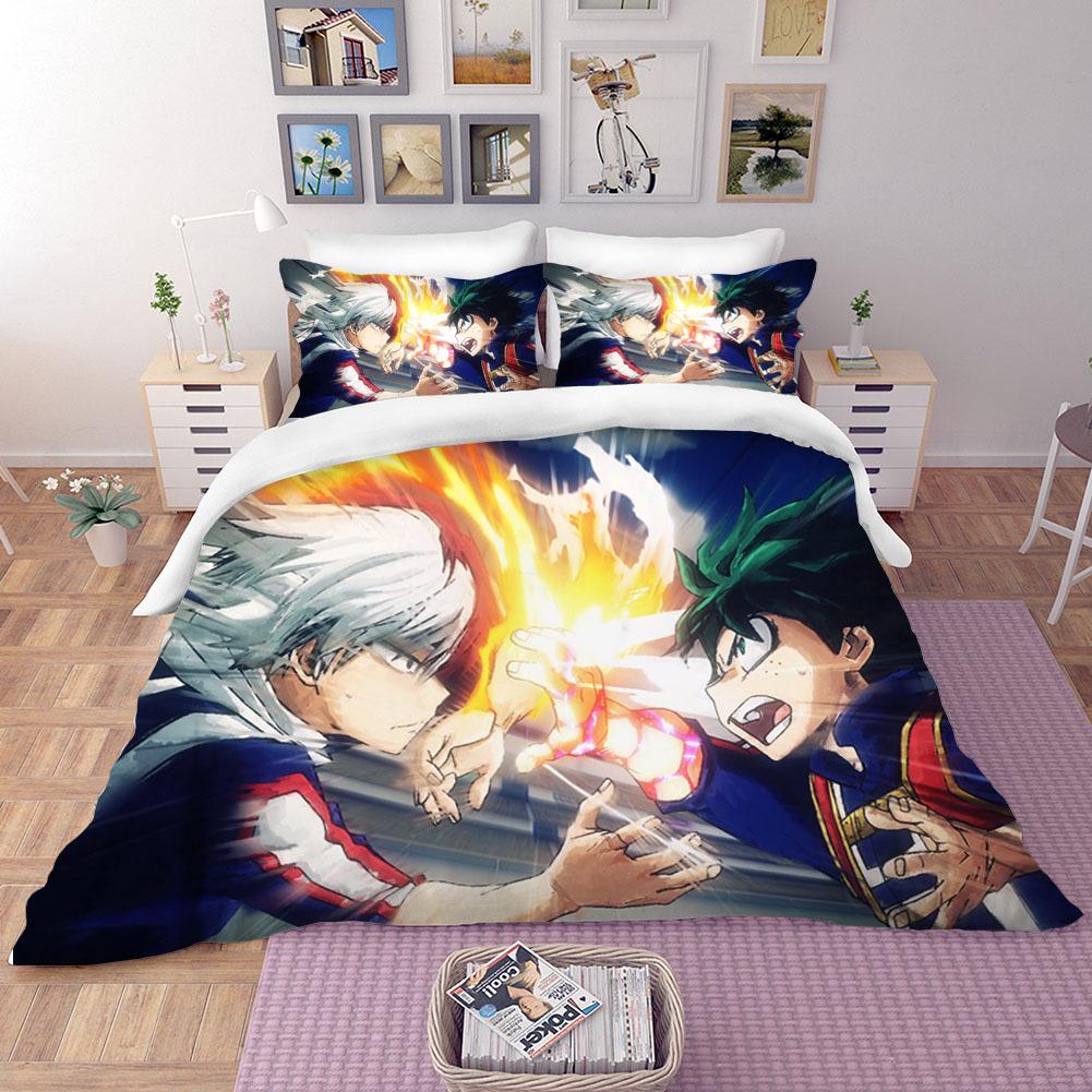 Anime Povlečení My Hero Academia Prošívaná přikrývka Sady povlaků na peřinu Bez prostěradla Domácí dekorace Jednolůžko Queen King Size Dárek Roztomilí Chlapci Kreslený