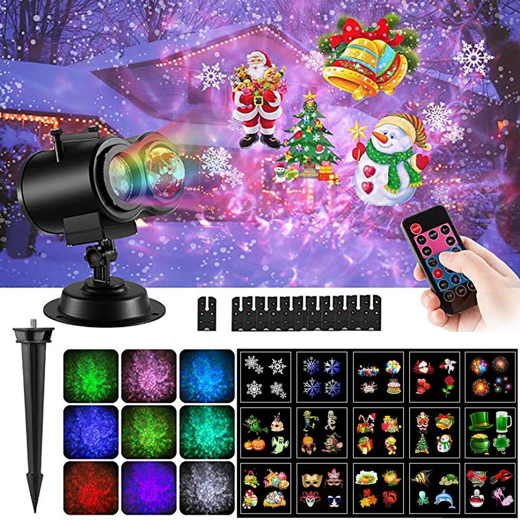 Christmas Snowflake Projection Light Outdoor High Definition Effect 16 Card Effect Can Be Changed