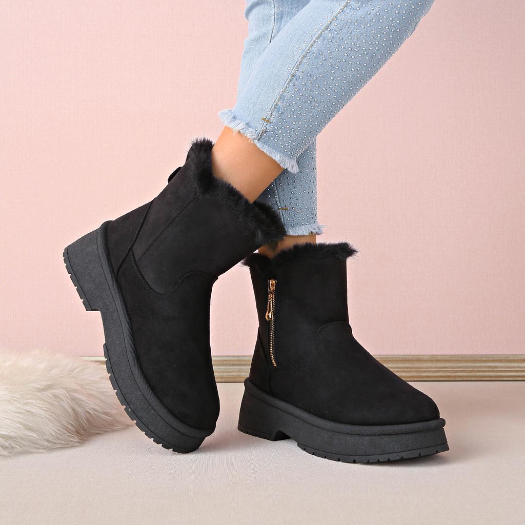 Fashion Women Snow Boots Deep Mouth Comfortable Warm Cotton Shoes Women Winter New Platform Anti-slip Outdoor Boots Zapatos De Mujer