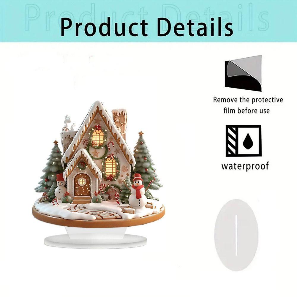 Acrylic Christmas Snow House Statue Cartoon Castle Snow House  Christmas Party