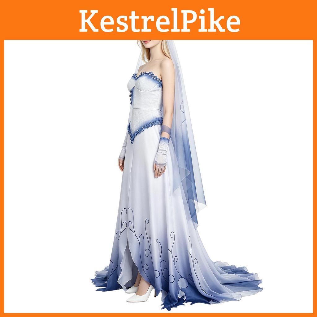 Leichenbraut Emily Cosplay Kostüm Für Halloween Bühnenauftritt Weicher Stoff Für Damen