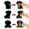 Dog Theme Birthday Scratch Cards Set Diy Puzzle Toys For Children Decor Party