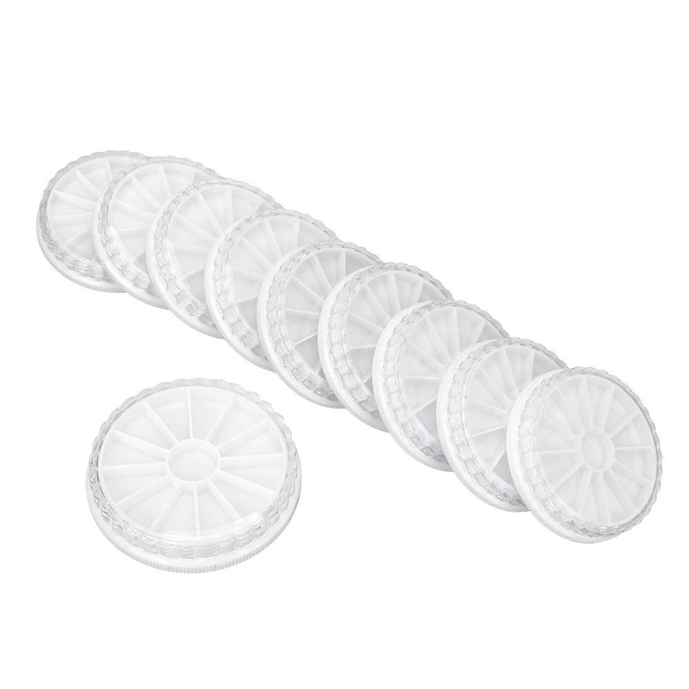 10pcs Round Shape Round Nail Art Decoration Storage Box  For Jewelry Beads