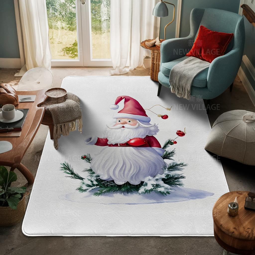 House Entrance Carpet Home Door Mat Living Room Bath Foot Bathroom Non-slip Water Absorption Rugs Bath Merry Christmas Winter