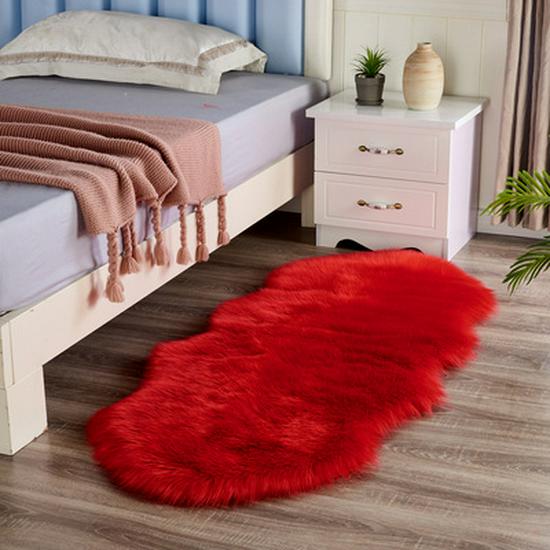 European Imitation Wool Plush Carpet - Gray and White