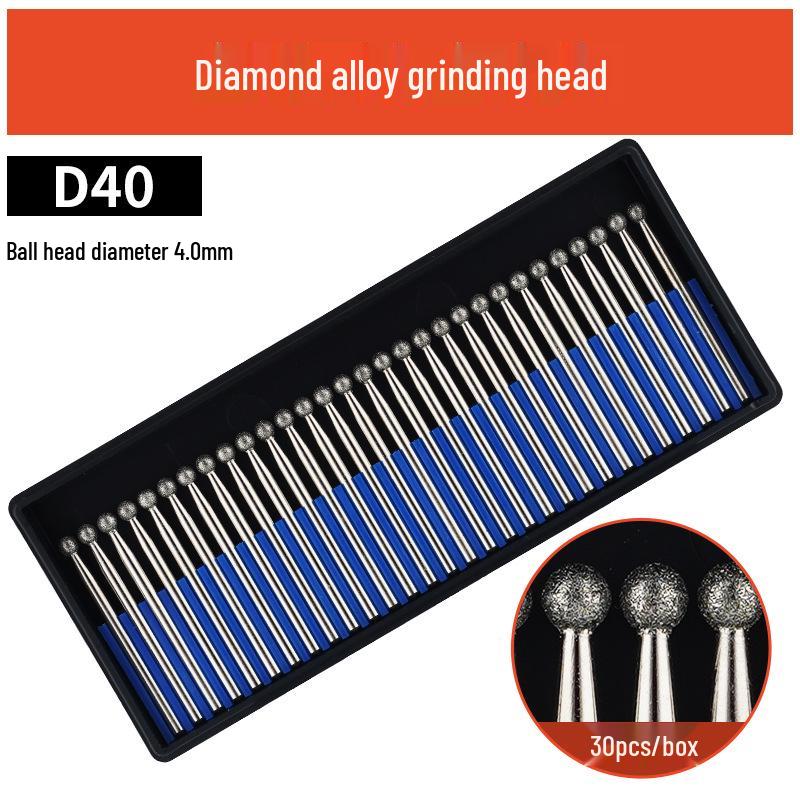 3mm Diamant-Karborund-Schleifkopf für Elektro-/Druckluftschleifer - Kugelförmige Nadel zum Gravieren & Aufbohren