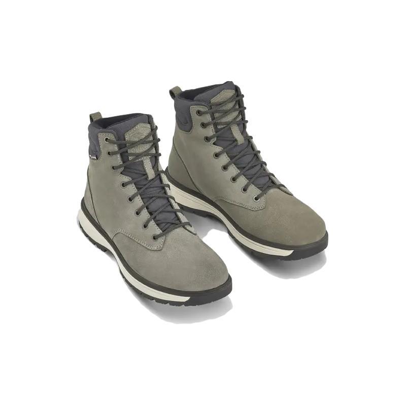 DECATHLON SH500 Round Toe Warm Waterproof Leather Hiking Abrasion Breathable High Top Outdoor Functional Shoes Men's Grey