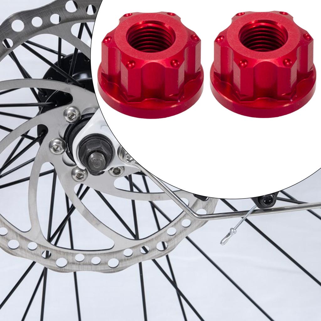 2Pcs Bike Wheel Hub Axle Nuts Bicycle Hub Screws Hardware AntiSlip Bicycle Accessories for Fixed Gear Bicycle M9 Front Axle Nut