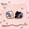 Enamel Badge Pin Holding Fish Cartoon Cat Brooch, Kitten Alloy Pin, Women Animal Jewelry Clothing Accessories for Backpacks Hats Scarves Jackets