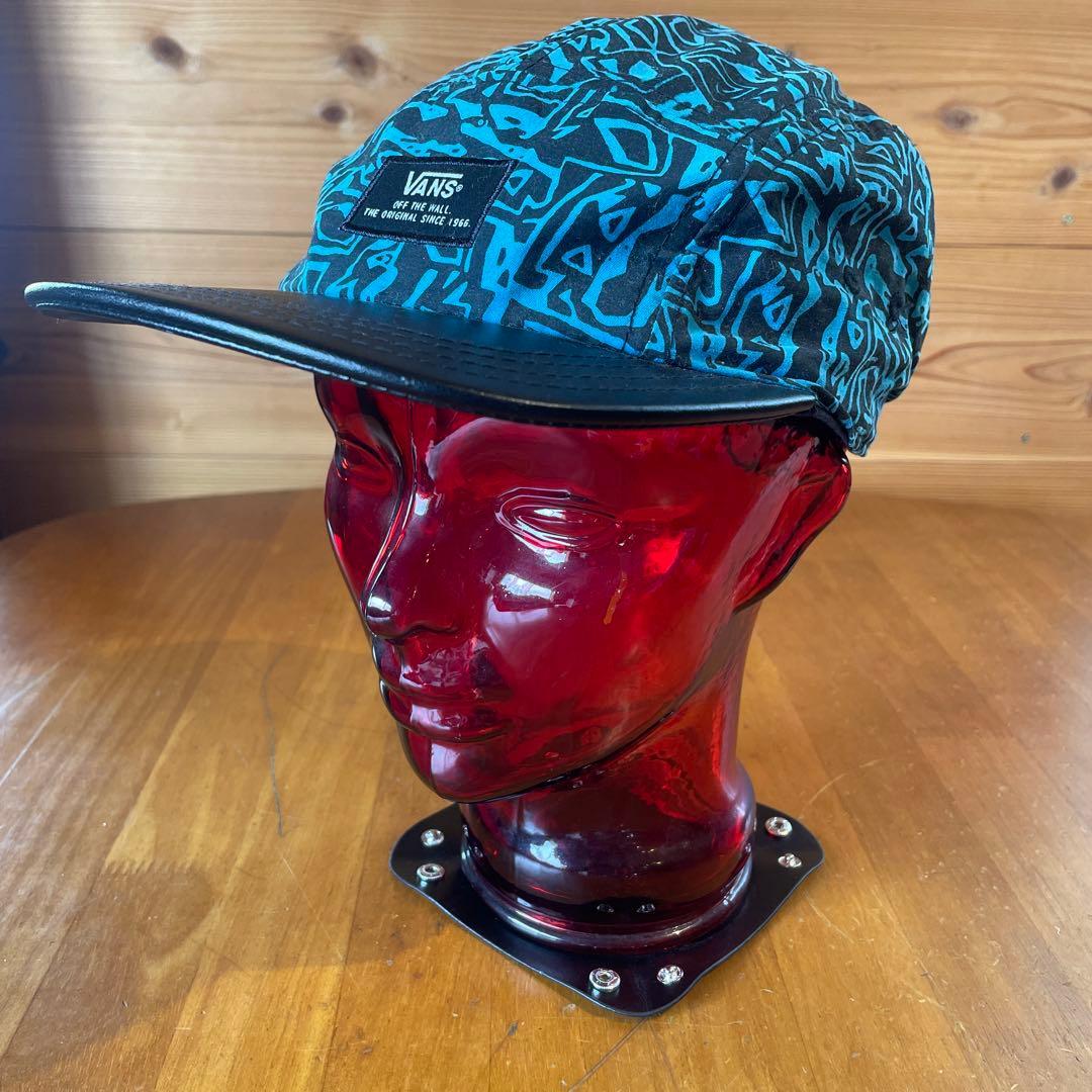 Used Old Vans Leather Jet Cap All Over Pattern Outdoor