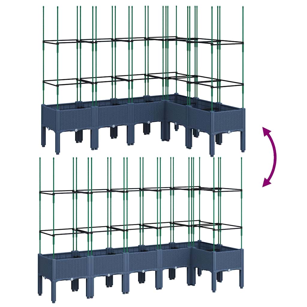 Planter with Trellis Blue Grey 160 x 120 x 142.5 cm PP