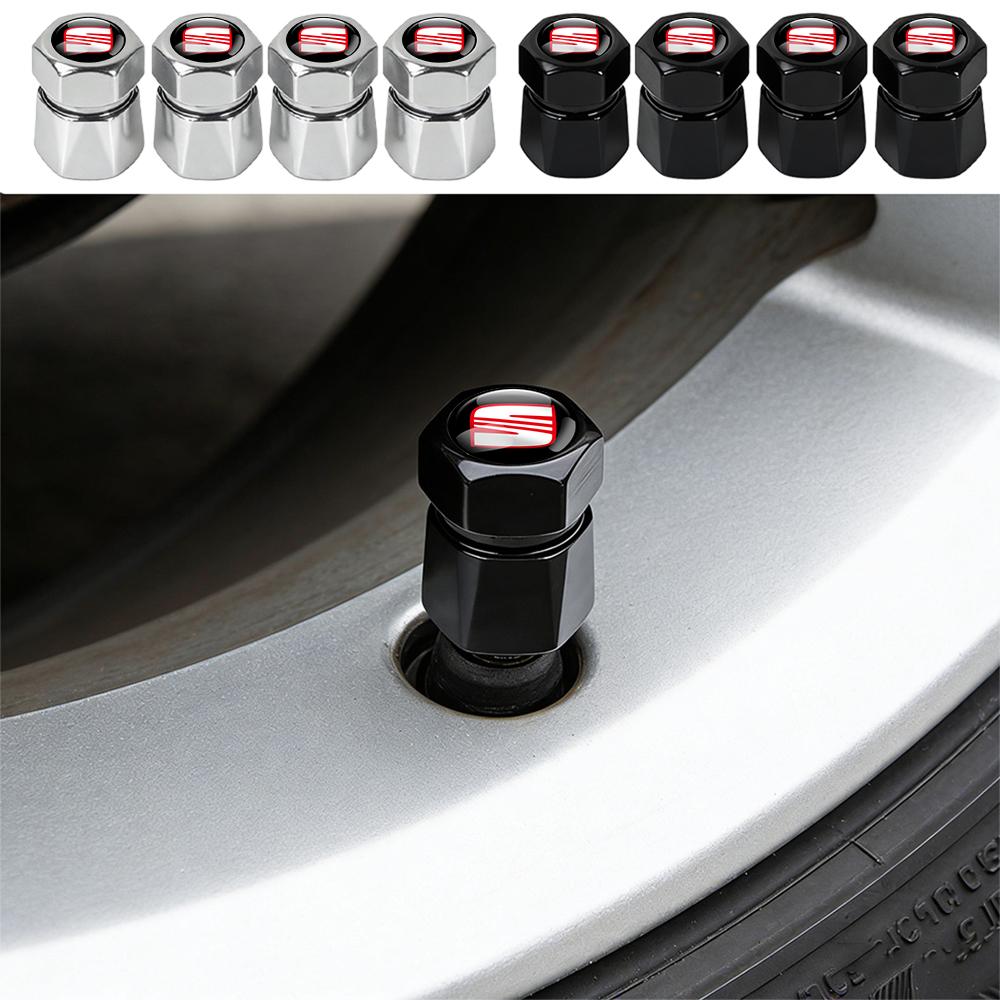 Metal Car Wheel Tire Carbon Fiber Tire Valve Car Accessories For SEAT Leon Mk1 Mk2 Mk3 5f 1p Ibiza 6l 6j Arosa Ateca Altea Arona ik,098