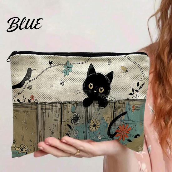Durable Stitched Bag Cat Printed Storage Bag with Smooth Zipper