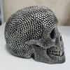 Big Silver Skull Statue Resin Crafts Decorative Ornaments Halloween Decoration Sculpture Home Decor Figurines Office Desk Decor
