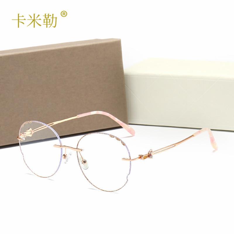 New anti-blue light, girls' trend fashion flat glasses, oval face frame fashion sunglasses sunglasses