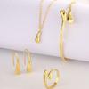 4Pcs Teardrop Jewelry Set Necklace Bracelet Earrings Ring Women Valentine'S Day Gift