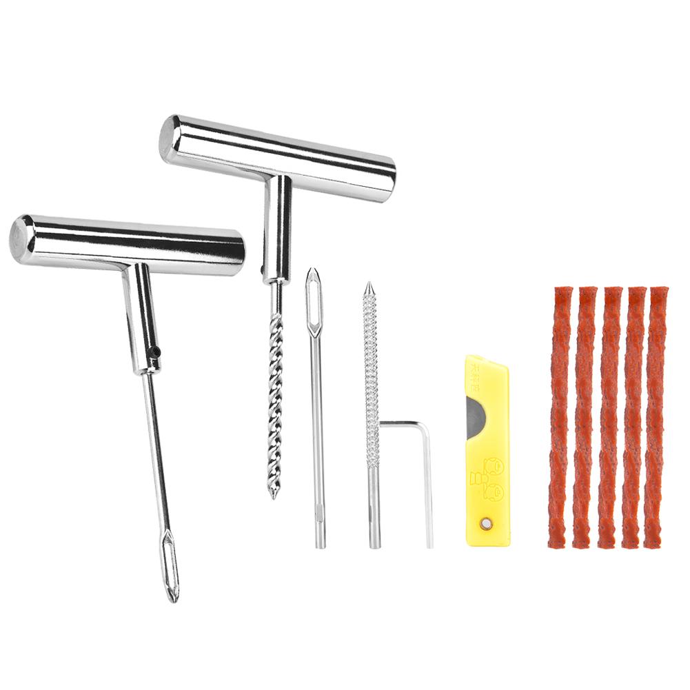 13Pcs Tire Repair Kit Tyre Repairing Tool Set for Automobiles Motorcycles with Box