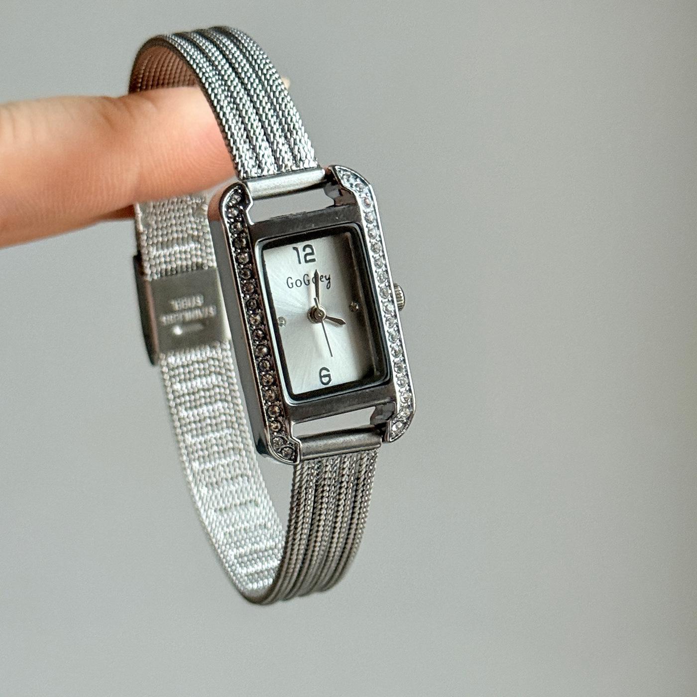 Medieval Women S Watch Casual Temperament Light Luxury Palace Rectangular Diamond-Encrusted Quartz Women S Watch