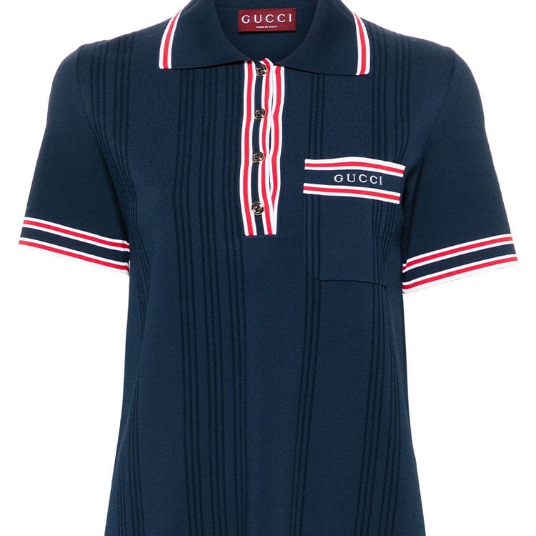 Gucci Stripe Detail Knitted Polo Dress 788864-XKD26-4915