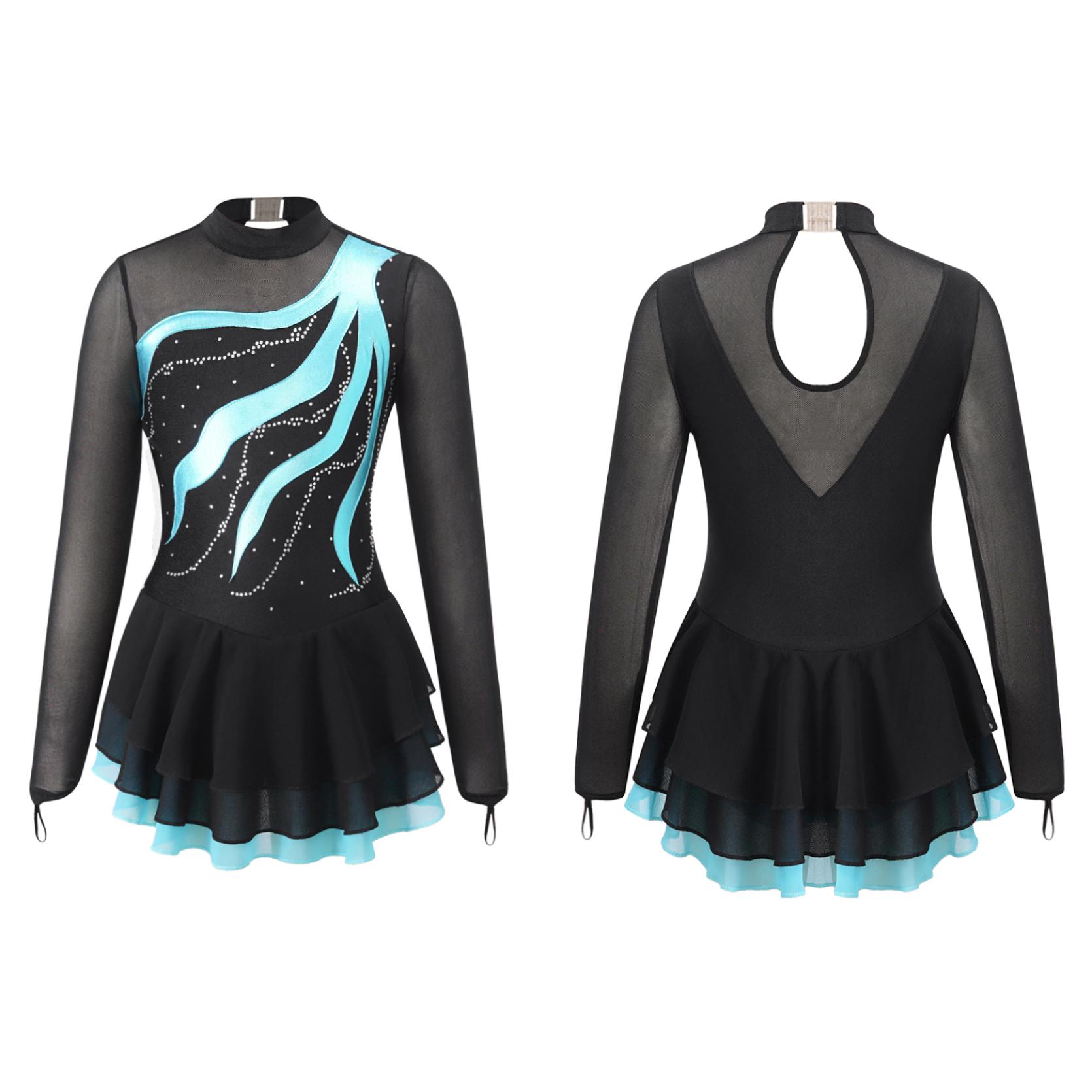 

Дитина Дівчата Балет Гімнастика Купальник зі стразами Фігурне катання Сукня Бальний танцювальний костюм Одяг для тренувань 5-6 Years озеро зелений колір