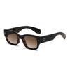 Ins Beliebte Herren Sonnenbrille Vintage Mode Quadratisch Nieten Sonnenbrille Damen Tönungen Trendig Verlaufstee Sonnenbrille Männlich UV400