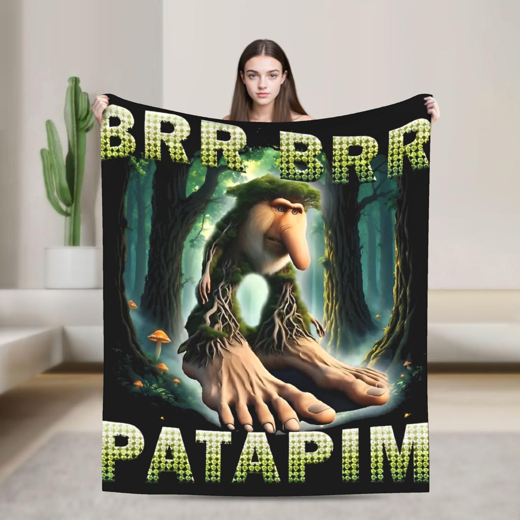 Soft Warm Blankets Travel Office Funny Christmas Italian Brain Rot Italian Brainrot For Couch Chair Print Sofa Bed Cover