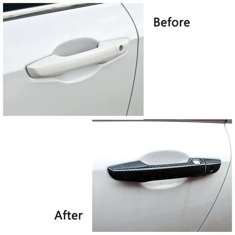 Car Upgrade Decoration Door Handle Cover For Honda CR-V CRV 2017- Carbon Fiber Cars Accessories Exterior Styling
