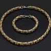 King Chain Herren-Halsketten-Armband-Set aus Stahl